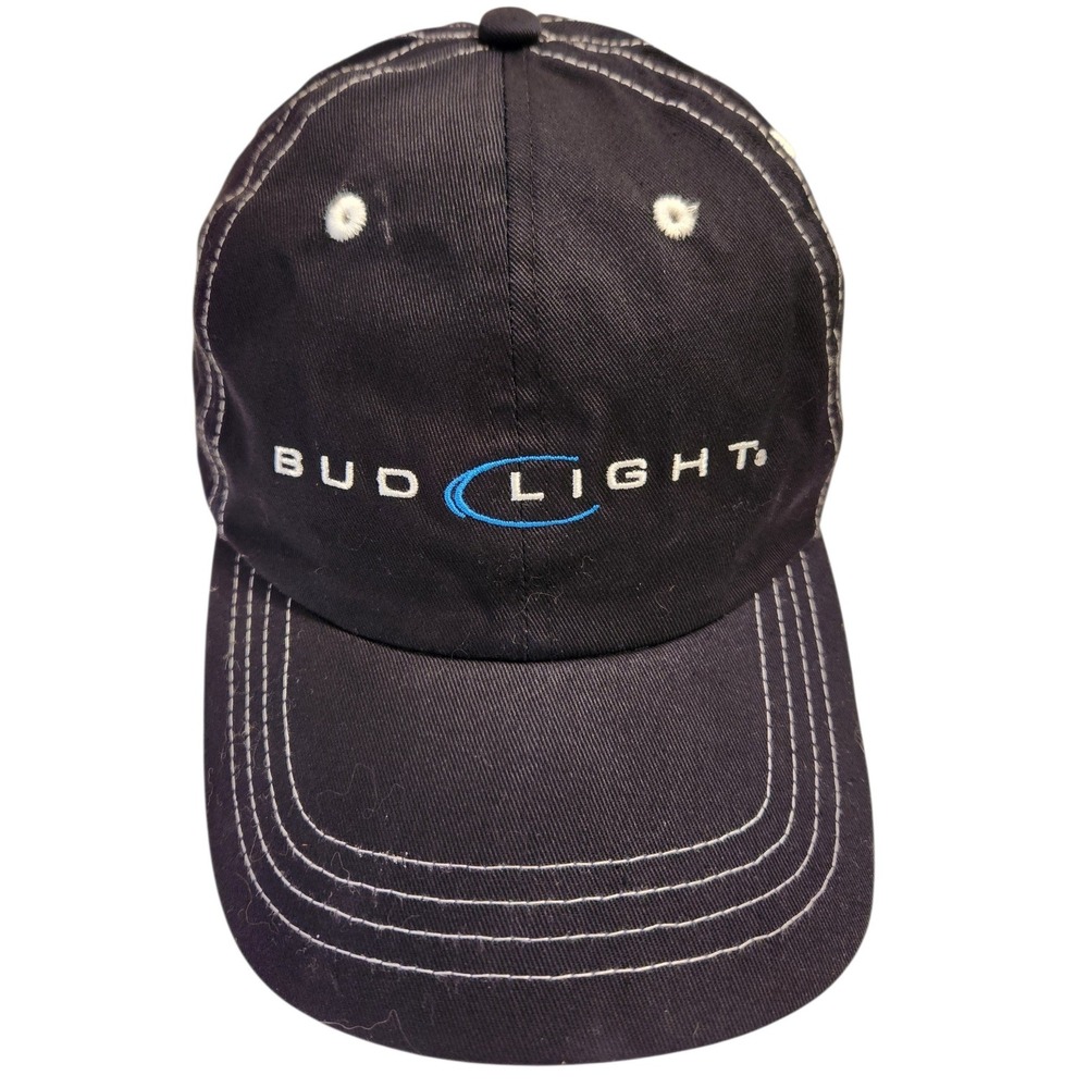Vintage Bud Light Baseball Cap Black Embroidered Logo Adjustable Strap Men‎